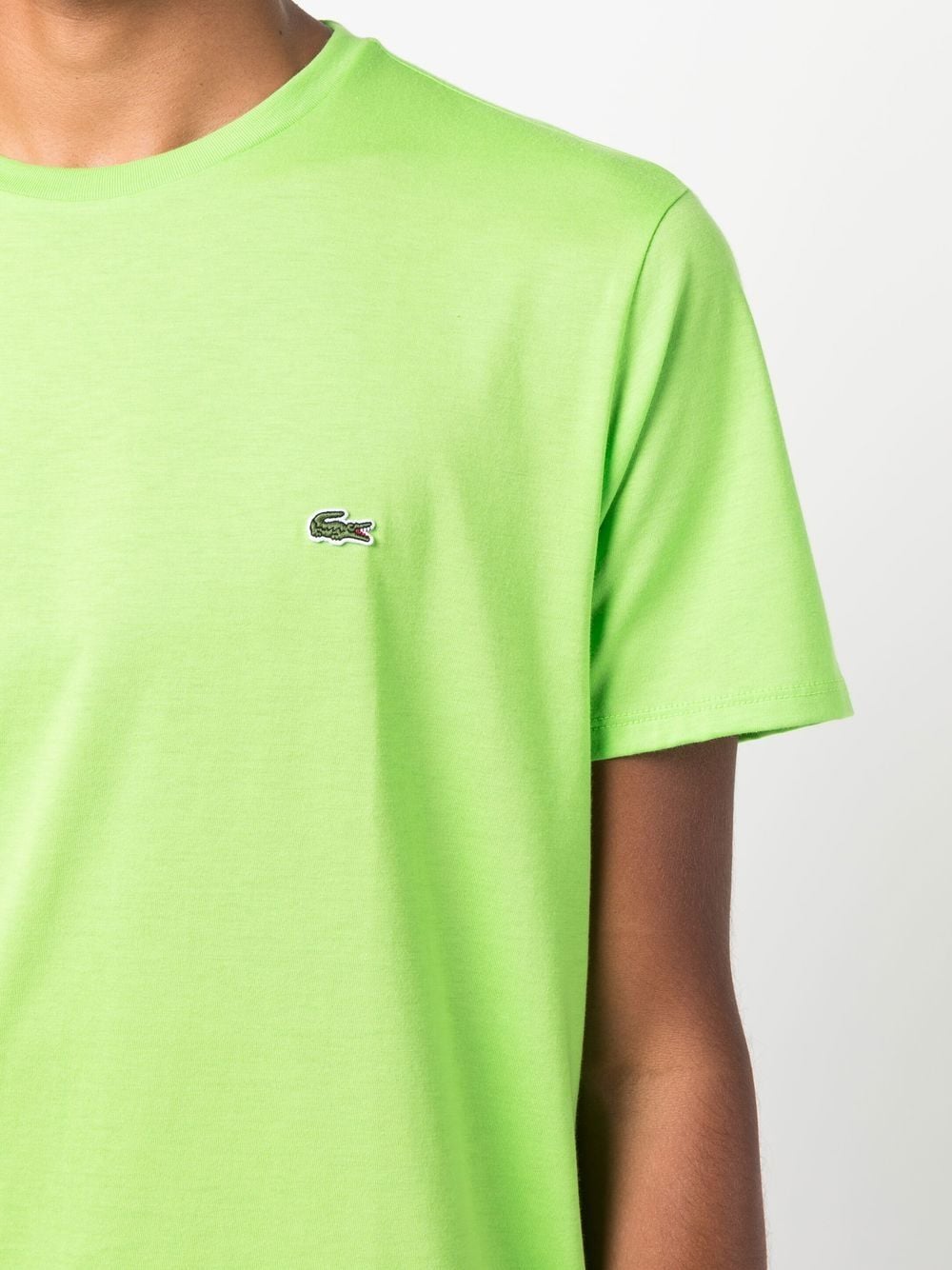 t-shirt with fluorescent green logo